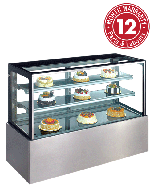 900mm Square Glass Cake Display | Cold Display Solutions